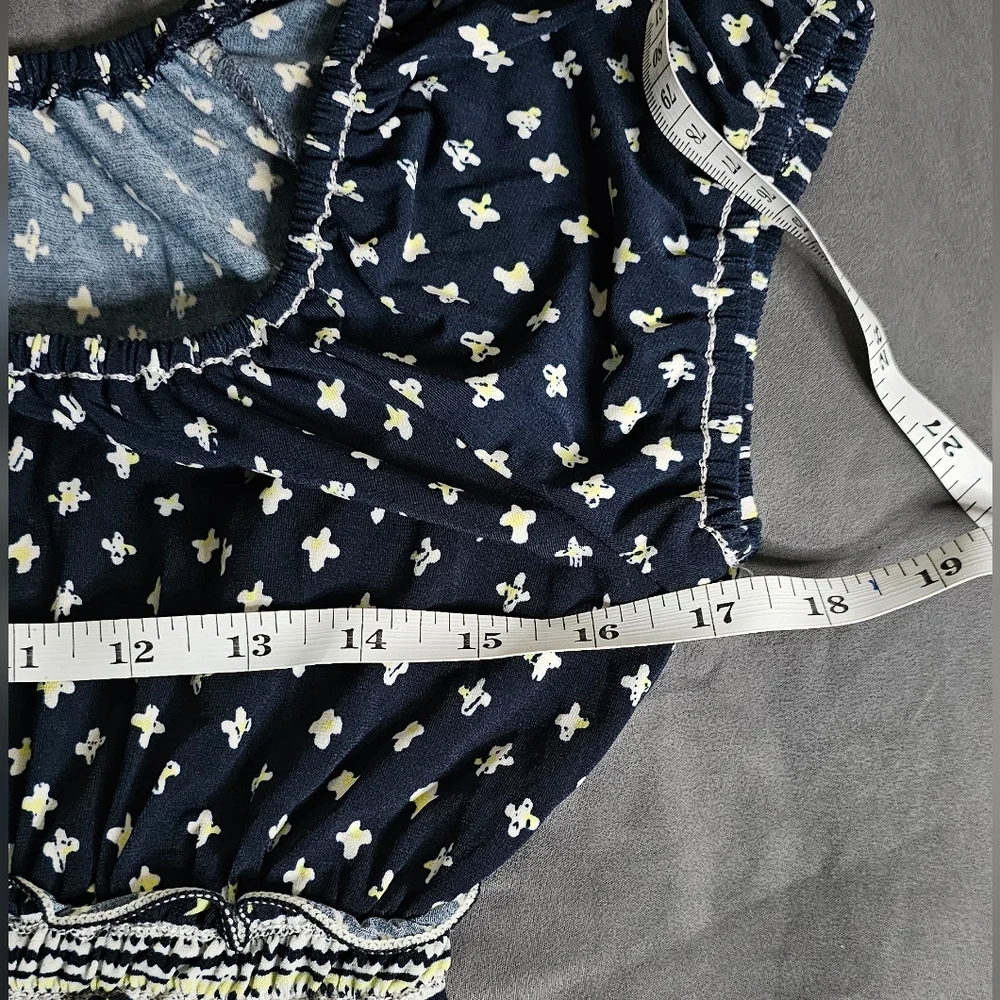 Max Studio Navy Blue Boho Empire Waist Top XS (Fits S/M) - Picture 5 of 7